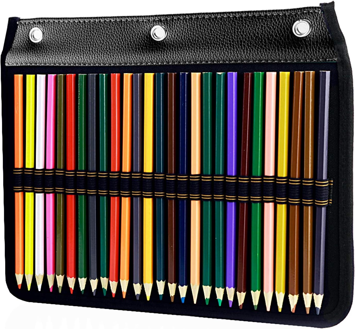 YOUSHARES 3 Ring Pencil Case - 54 Slots Pencil Sleeve, Pencil Pouch Stationery Organizer Compatible with Standard 3-Ring Binder for Colored Pencils, Pens(Black) 1 81NCe4y1y3L. AC SL1500 - northernschoolofshiatsu.co.uk