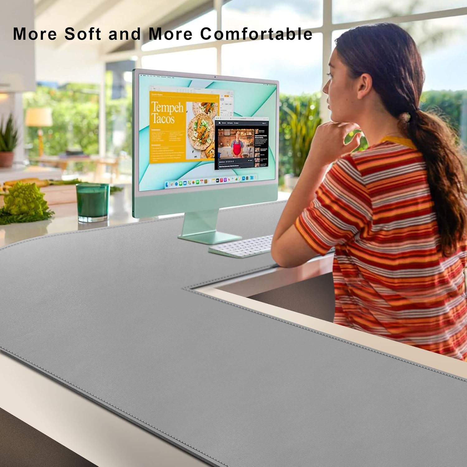 Vyaaa L Shaped Desk Mat Leather Desk Pad, PU Leather Corner Desk Mat for Computer, Gaming, Writing, Home and Office, 39.4"x 39.4"x 13" Light Purple 20 81NLk2q8hbL. AC SL1500 - northernschoolofshiatsu.co.uk
