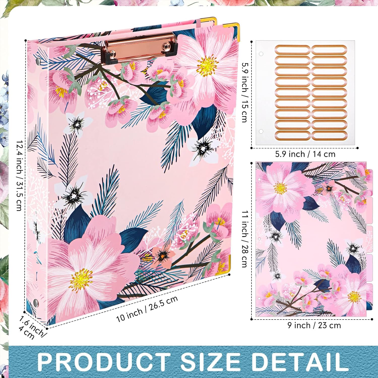 Sabary 4 Pcs 3 Ring Binder 1 Inch Cute Clipboard Binders with 20 Tab Dividers File Folder Labels 8.5" x 11" Paper Decorative Ring for School Office Supplies(Elegant Style) 2 81O0r2v9oCL. AC SL1500 - northernschoolofshiatsu.co.uk