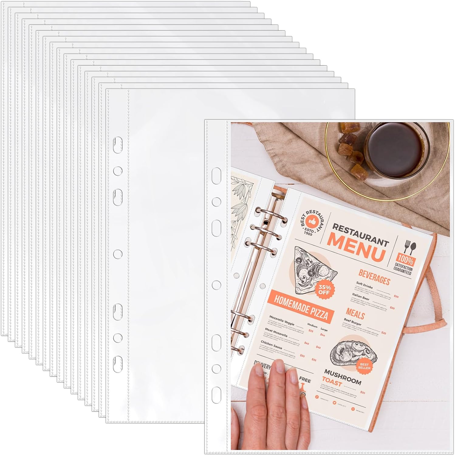 100 Pack 5.5x8.5 Inch Sheet Protectors for 3 or 6 Ring A5 Binder, Half Letter Size 7 Holes Mini Heavy-Duty Sheet Protector Sleeves Crystal Clear Playbill Binder Pockets 1 81O9Fcj7vAL. AC SL1500 - northernschoolofshiatsu.co.uk