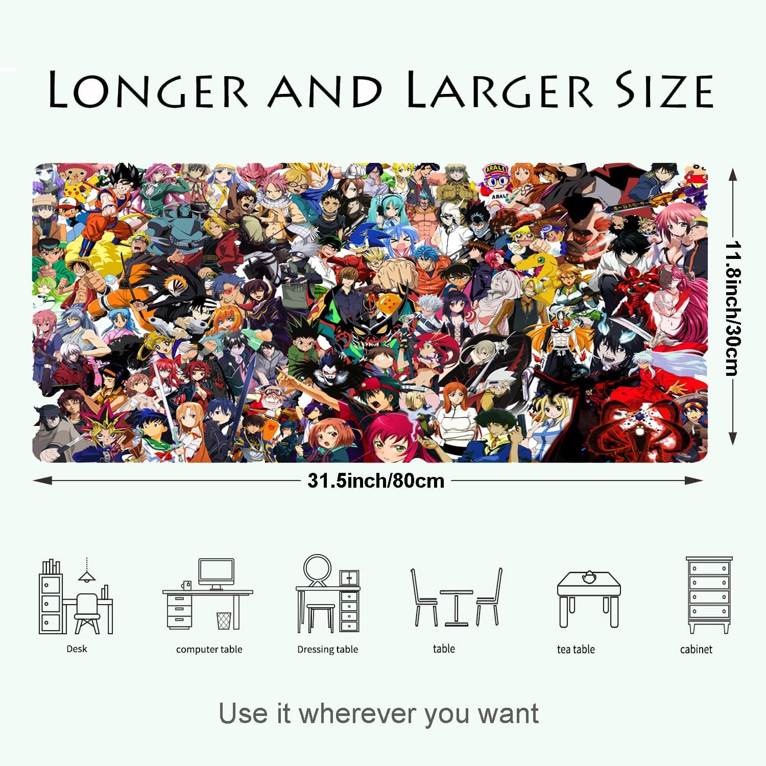 Extended Large Gaming Mouse Pad, Full Desk Keyboard Mouse Pad, XXL Bigmouse Pad with Anime, Waterproof and Anti-Skid for Office Desk Decor (31.5×11.8×0.1 inch) 2 81OBV0dGIlL. AC SL1500 - northernschoolofshiatsu.co.uk