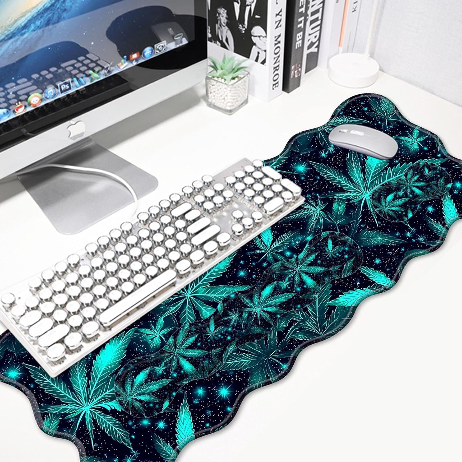 4 in 1 Desk Mat Set,Mouse Pad with Keyboard Wrist Rest,Wave-Shaped Design,Non-Slip Rubber Base,Waterproof,for Home,Office,Gaming,Starry Night 39 81OSDtb67BL. AC SL1500 - northernschoolofshiatsu.co.uk