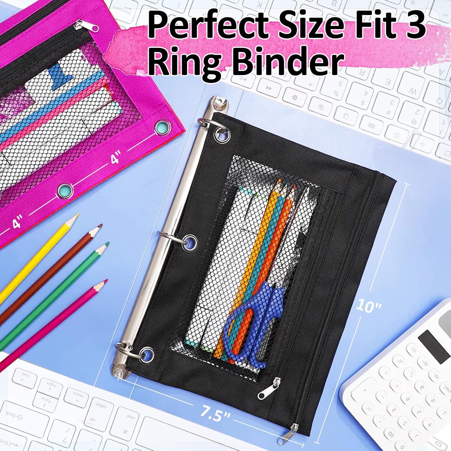 EAONE 36 Pack Pencil Pouch for 3 Ring Binder with Zipper, Double Pockets Pencil Case Bag Bulk for School Student, Office, Home, Classroom Supplies, 9 Colors 15 81OScsDgXyL. AC SL1500 - northernschoolofshiatsu.co.uk