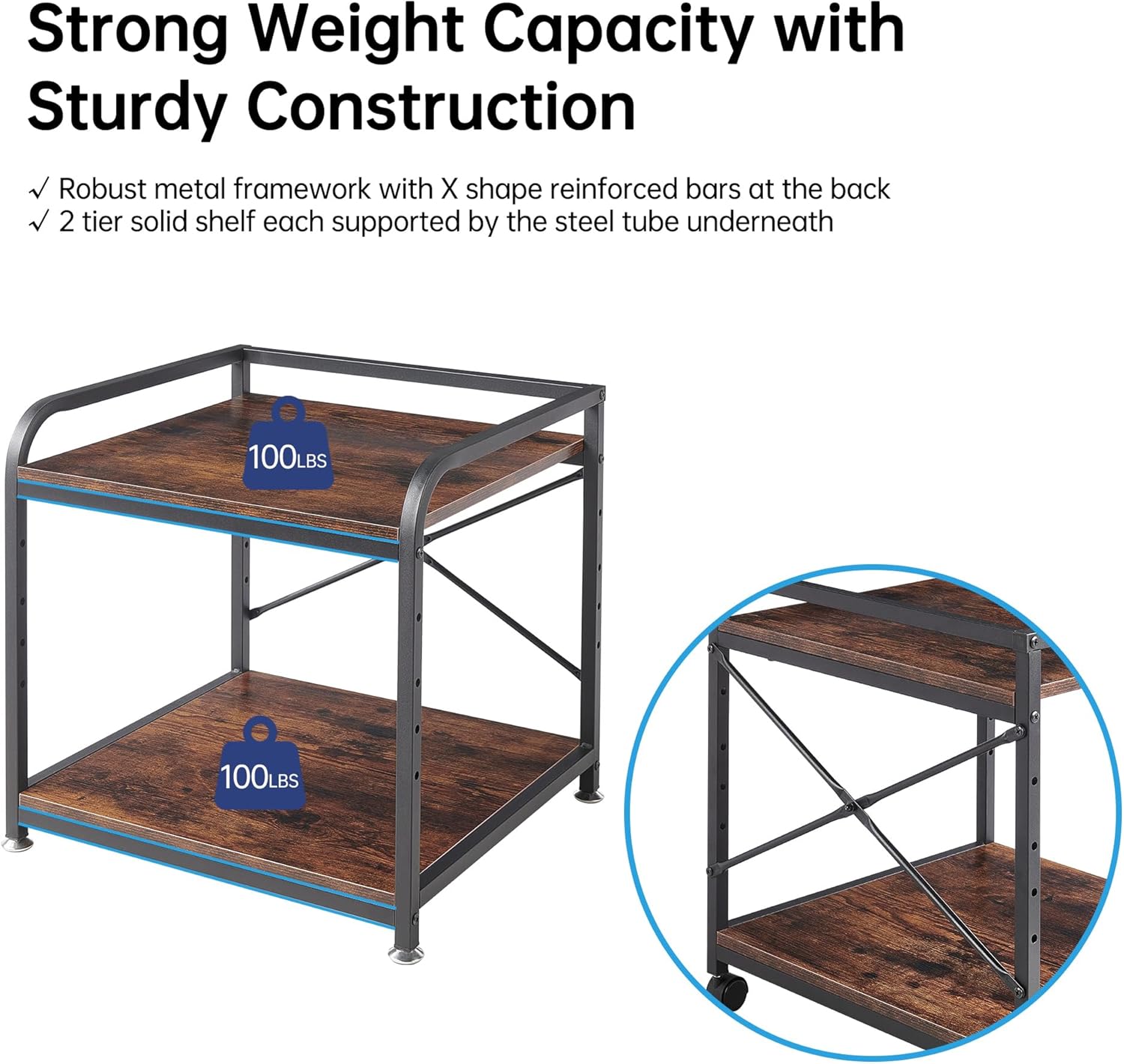 2 Tier Under Desk Printer Stand with Storage, 20 Inches Deep Large Printer Table with Height Adjustable Shelf, Rolling Printer Cart with Wheels for Home Office - Black 26 81OoLska2aL. AC SL1500 - northernschoolofshiatsu.co.uk