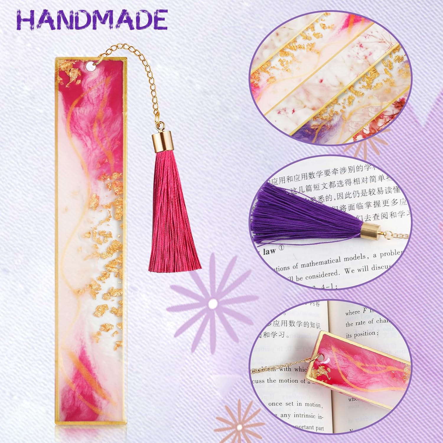 Book Marks for Book for Women, Kaluofan 2PCS Dried Flower Bookmarks with Tassels, Bookmarks for Women, Durable Handmade Dried Flower Resin Bookmarks, Pretty and Increase Reading Interest 47 81Or6Ebc96L. AC SL1500 - northernschoolofshiatsu.co.uk