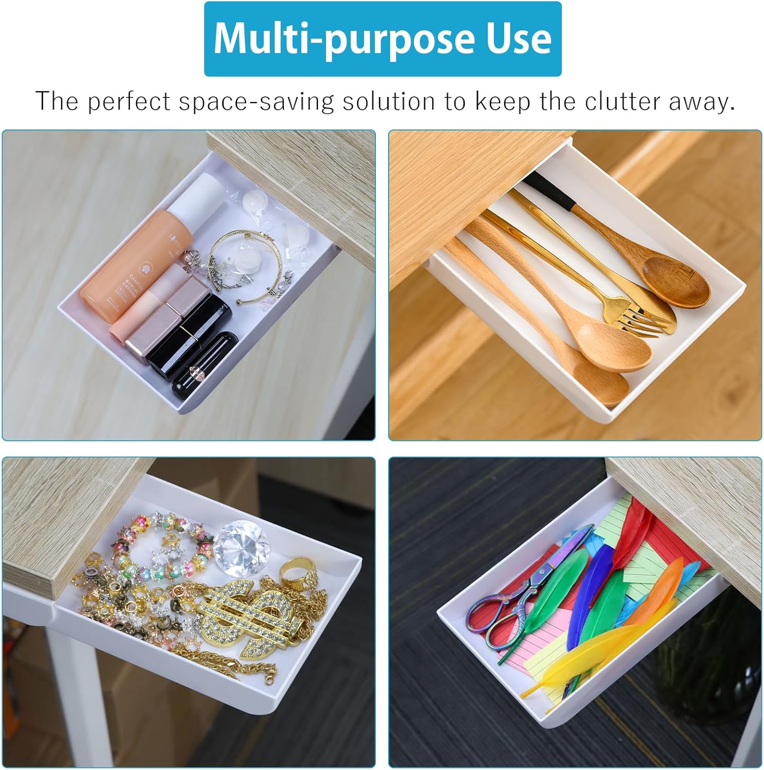 ZWIN Under Desk Drawer Self-Adhesive Hidden Desktop Organizer, 2PCS Drawer Attachment Slide Out Under Table Storage Organizer Home Office Desk Pencil Pen Stationery 6 81P vaIUw0L. AC SL1500 - northernschoolofshiatsu.co.uk
