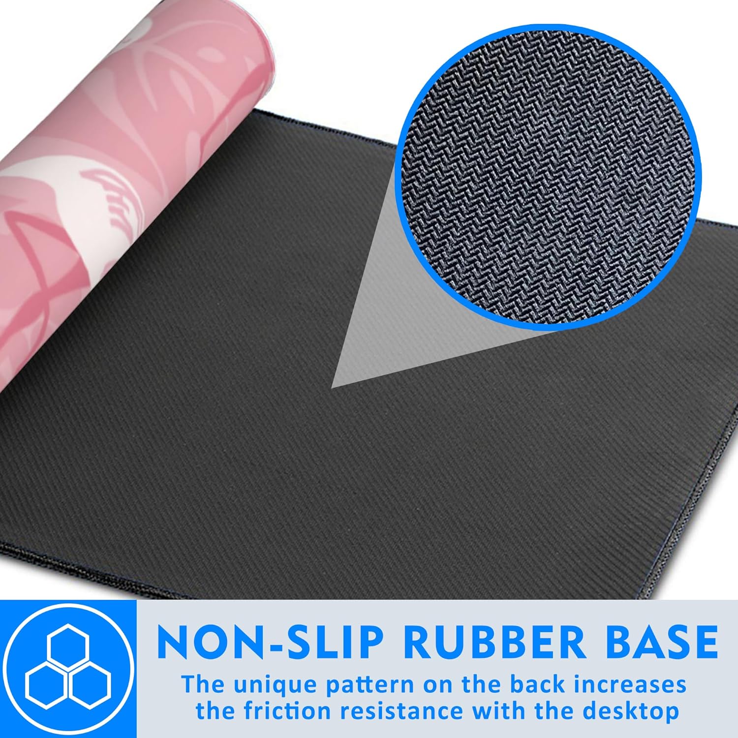 Large Extended Mouse Pad Art Pink Flamingos Desk Mat,Large Gaming Mouse Pad,Big Desk Pad with Thick Stitched Edges Suit for Home Office or Gaming 35.4x15.7 Inch 4 - northernschoolofshiatsu.co.uk