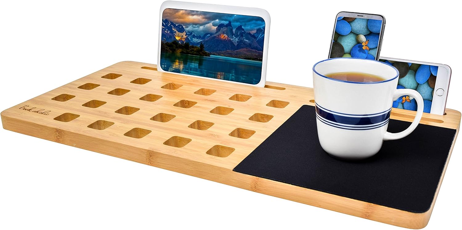 BOOKAHOLIC Lap Desk| Enhanced Organic Bamboo Lap Tray with Vent Holes & Built-in Fabric Covered Mouse Pad for 11",13",15" Laptops| Computer,Tablet, Phone Stand 4 81PcObHGAmL. AC SL1500 - northernschoolofshiatsu.co.uk