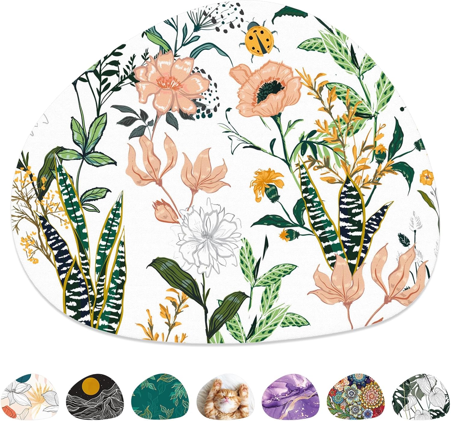 Mouse Pad, Premium-Textured Oval Computer Pad, 8.7" x 7.1" Thick 3 mm Anti-Slip Waterproof Rubber Cute Mouse Mat for Office, Home, Gaming, Laptop, PC, Cute Little Flower 1 81Pk975zFkL. AC SL1500 - northernschoolofshiatsu.co.uk