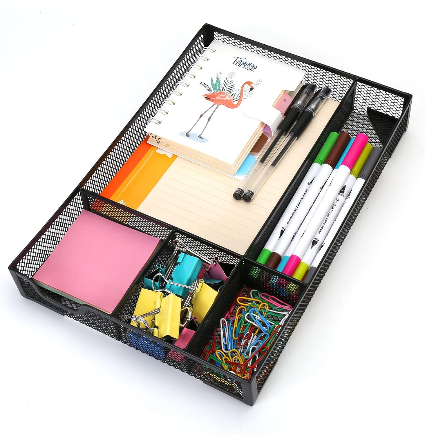 Desk Drawer Organizer,Metal Mesh Drawer, 5 Grid Large Space,Multi-use Desk Organizer Storage Box Set for Office,Home,School Supplies,12.2 x 8.3 x1.8 Inches 8 - northernschoolofshiatsu.co.uk
