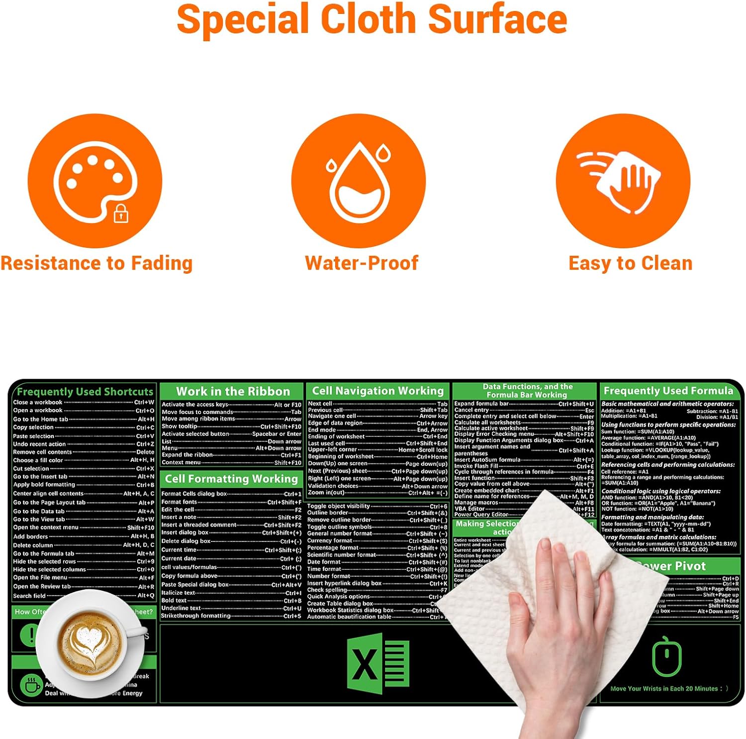 ProbTis Excel Cheat Sheet Desk Pad, Upgraded Pro Version, Excel Shortcuts Mousepad Stitched Edges, Non-Slip Base Keyboard Mats, XXL Giant Mouse Pads for Desk, 35.4”x15.7”, Back to School 5 81QNou38zrL. AC SL1500 - northernschoolofshiatsu.co.uk