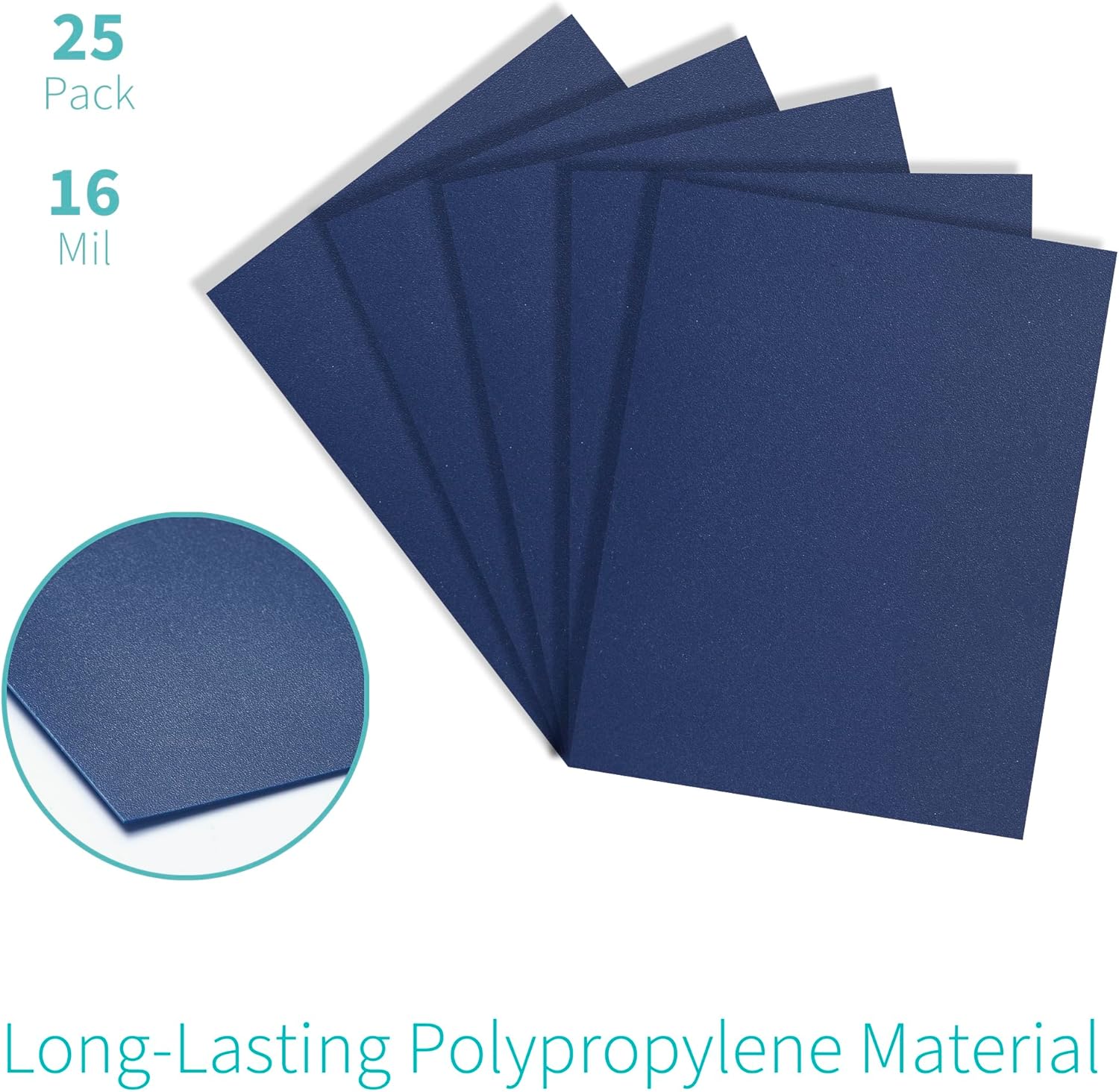 Binditek 100 Pack 12 Mil Sand-Textured Polycover - Plastic Binding Cover for Letter Size - Lightly Sanded Finish - Business Reports and Proposals - Square Corners, Un-Punched, Black 15 - northernschoolofshiatsu.co.uk
