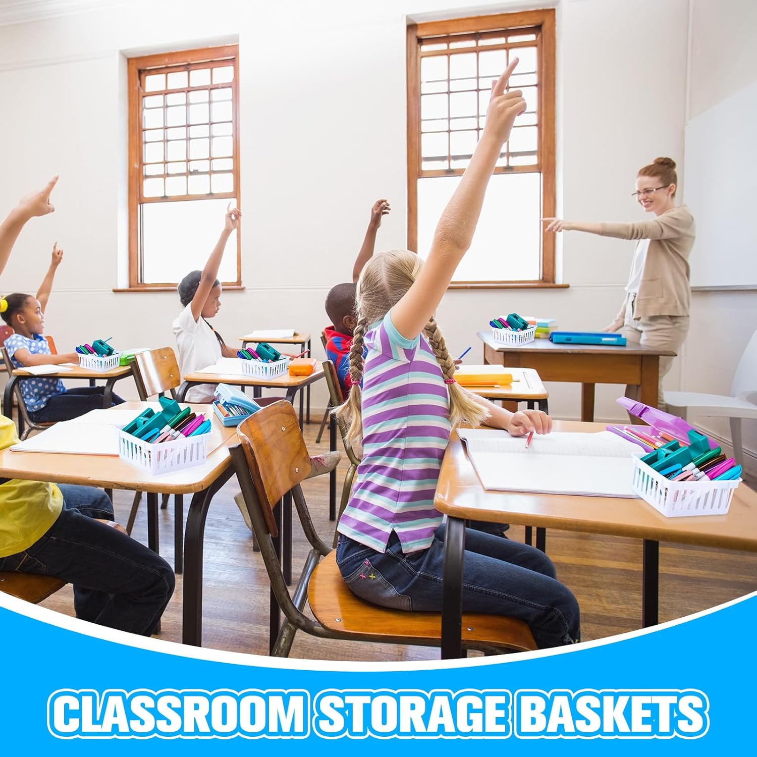 Tatuo 24 Pcs Classroom Storage Baskets Bulk Small Plastic Baskets for Organizing Crayon Pencil Containers Organizer Bins for Office Desk Drawer Home, 5.31 x 5.31 x 2.44 Inch(White) 7 81Qhnwl V3L. AC SL1500 - northernschoolofshiatsu.co.uk