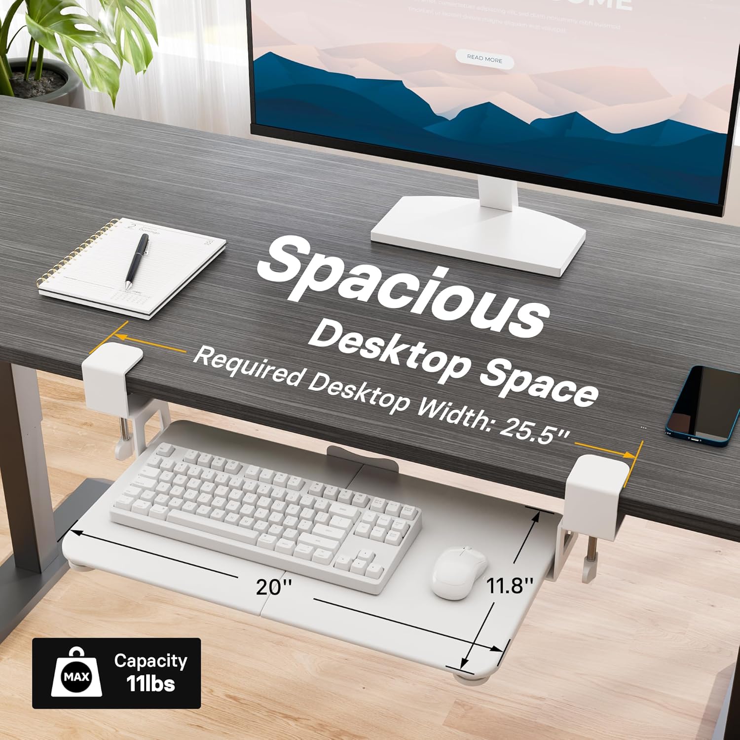 BONTEC KMT01 Under Desk Keyboard Tray, Pull-Out Keyboard & Mouse Platform with C-Clamp, 25.6 x 11.8 in Space-Saving Ergonomic Slide-Out Drawer, White 19 81Rjf3m1orL. AC SL1500 - northernschoolofshiatsu.co.uk