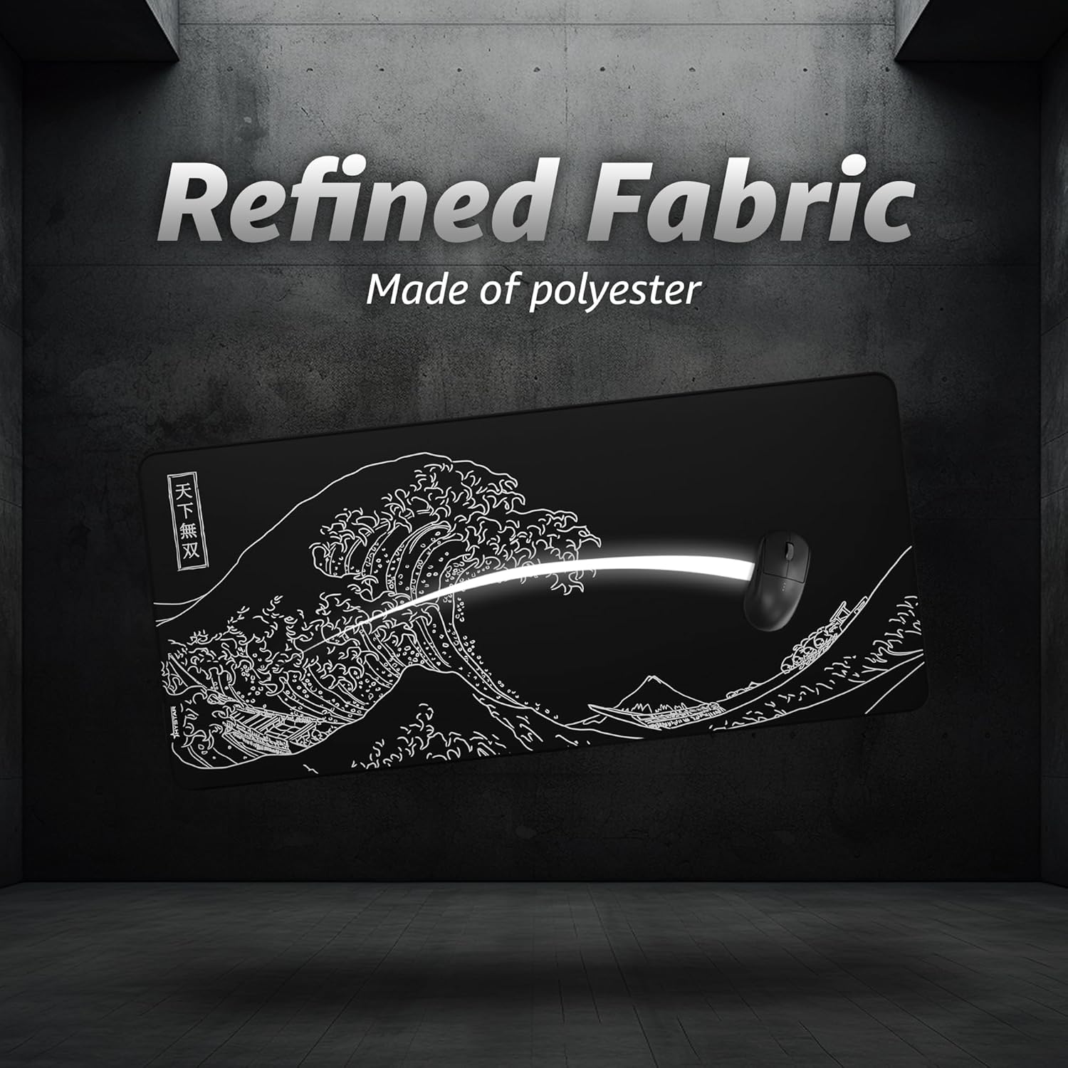Hystar® Extended Gaming Mouse Pad | XXL 36" x 16" | 5mm Thick, Waterproof Surface, Smooth Polyester Fabric, and Natural Rubber Base | The Great Wave (Black) 10 81RpO4JCDoL. AC SL1500 - northernschoolofshiatsu.co.uk