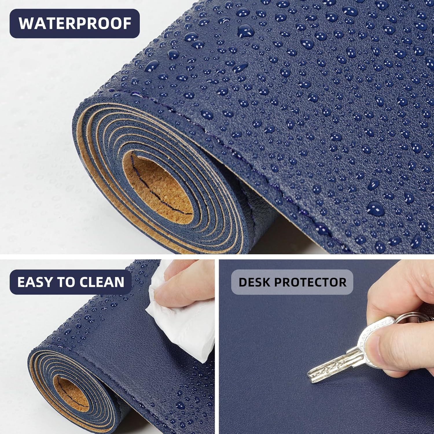 Large Desk Mat 47.2" x 17" Leather Desk Pad Protector with Natural Cork & PU Leather, Non-Slip Office Desk Mat, Large Mouse Pad, Waterproof Desk Blotter pad for Office&Home(Black) 20 81SaOybXhNL. AC SL1500 - northernschoolofshiatsu.co.uk