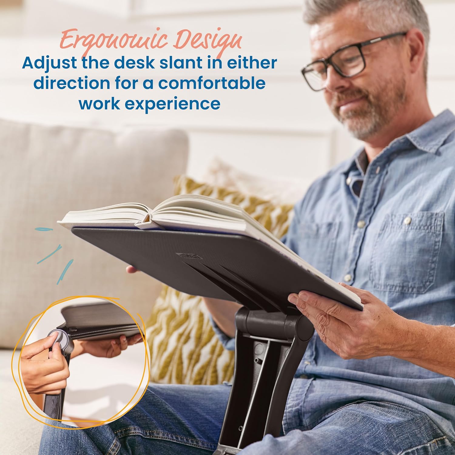 ECR4Kids The Surf Folding Portable Lap Desk, Flexible Seating, Black 4 81Sv8QcVBNL. SL1500 - northernschoolofshiatsu.co.uk