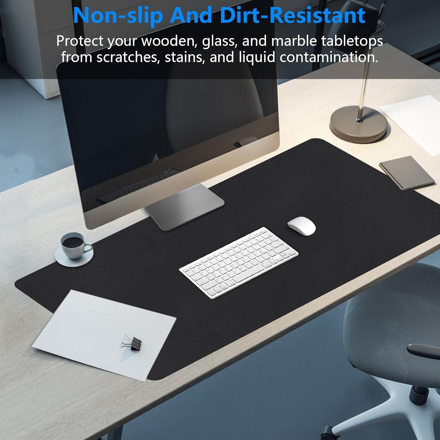 Leather Desk Pad Protector, Large Desk Mat for Keyboard and Mouse, Scratch-Proof and Wear-Resistant, Suede Non-Slip Bottom(Black-23.6 x 13.7 in) 3 81TIp5sS0BL. AC SL1500 - northernschoolofshiatsu.co.uk