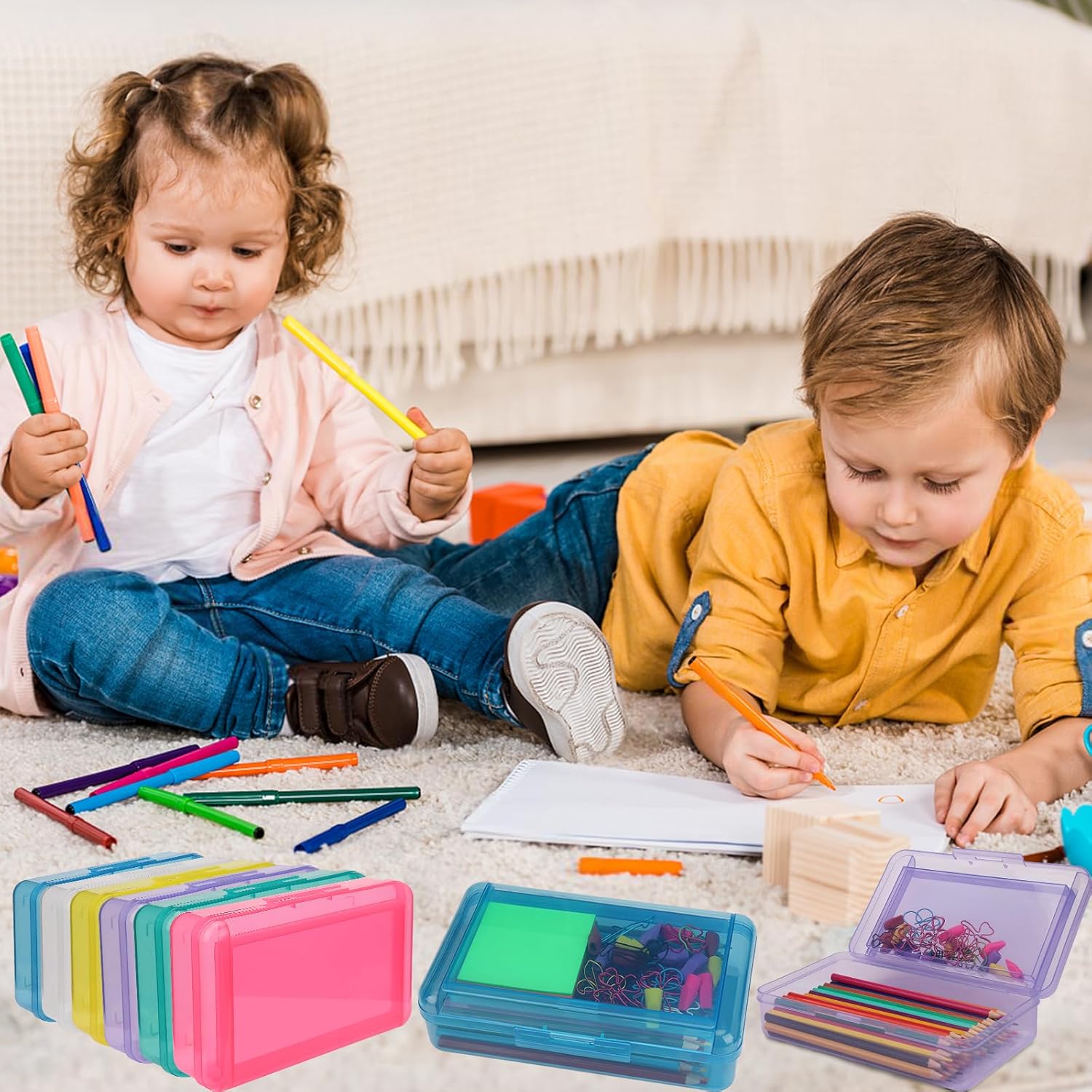1 PCS Pencil Box,Double Layer Large Capacity Pencil Box,Hard Pen Case with Snap-tight Lid, Plastic Pencils Case for Office School Supplies Pen Boxes,Storage Organizer for Gel Pens Erasers-Purple 49 81TNSO8bAVL. AC SL1500 - northernschoolofshiatsu.co.uk