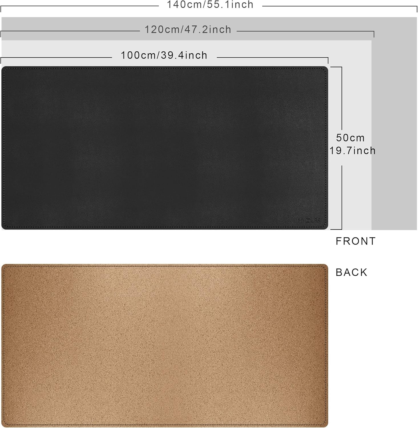 Mydours Cork & PU Leather Desk Mat, 40" x 20" Large Gaming Mouse Pad XL, Dual-Sided Portable Desk Pad Blotter, Keyboard Computer Desktop Protector for Gift Office Home (Brown) 58 81TQytEZ4NL. AC SL1500 - northernschoolofshiatsu.co.uk