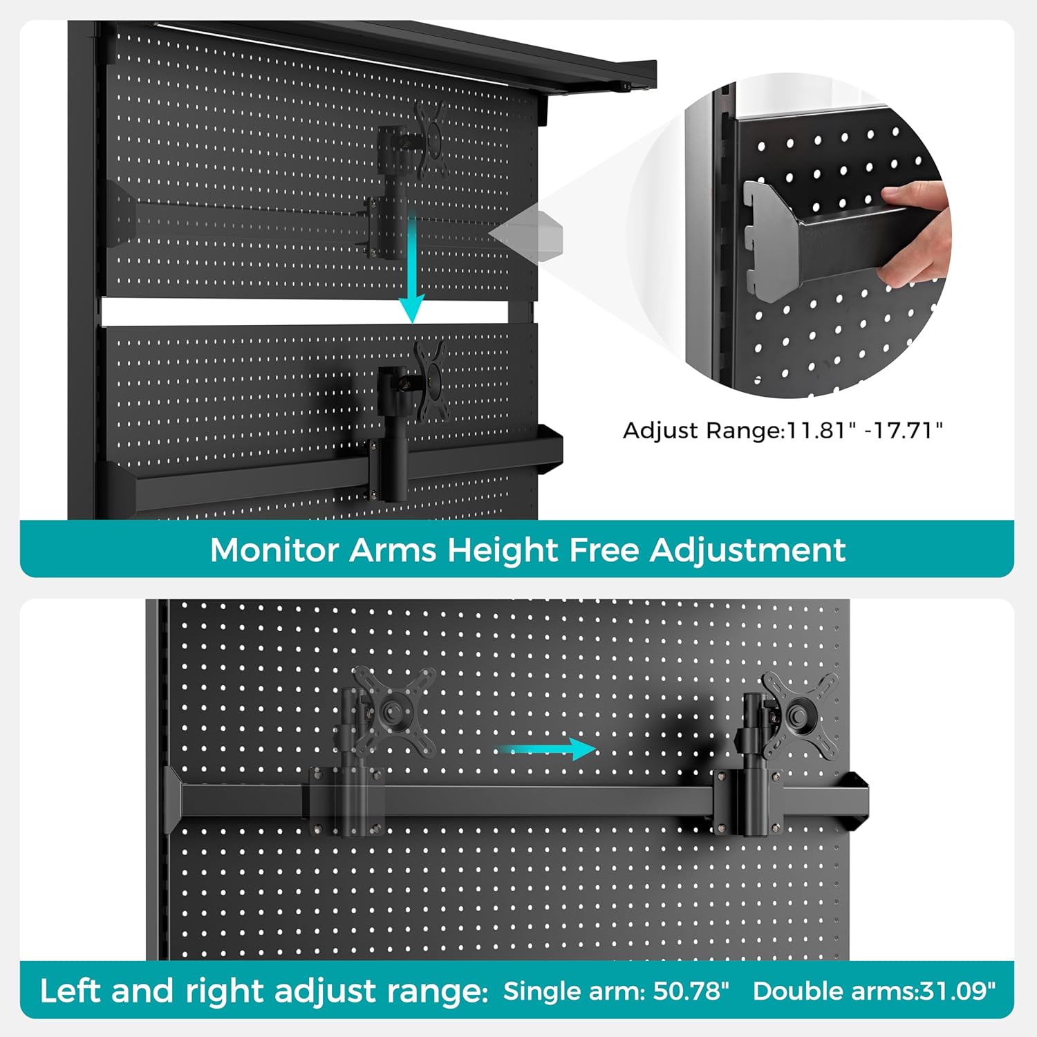 EUREKA ERGONOMIC Pegboard with Dual Monitor Stand,Steel Pegboard for Desk,Computer Accessories for Office, Privacy Panel for Gaming Desk, 4 Accessories Modular Hanging,43 x 34inch, Black 20 81TkWF03OzL. AC SL1500 - northernschoolofshiatsu.co.uk