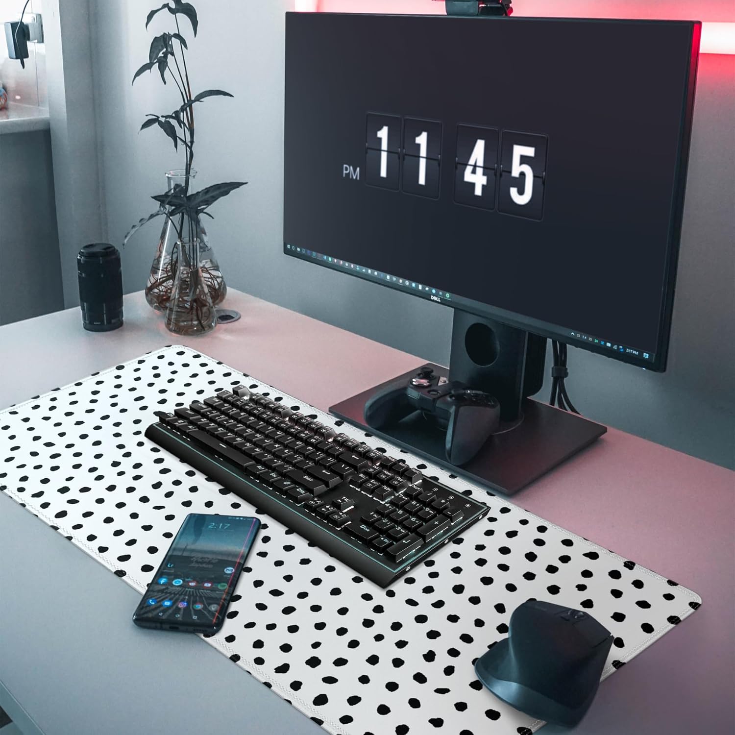 Polka Dot White Large Desk Mat Desk Pad,Extended Large Mouse Pad Cute Mouse Pads For Desk Accessories,31.5 x 11.8Inch Long Computer Keyboard MousePad Mouse Mat with 3mm Non-Slip Base and Stitched Edge 6 81TqyXviS5L. AC SL1500 - northernschoolofshiatsu.co.uk