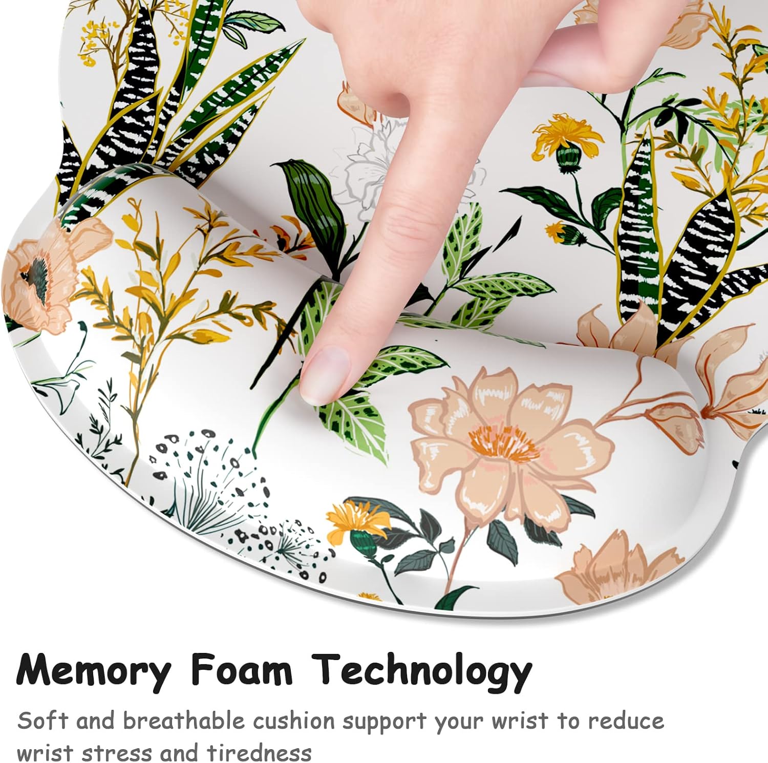 Ergonomic Mouse Pad with Wrist Support, Floral Memory Foam Wrist Rest Mouse Pads, Cute Computer Laptop Office Accessories Decor, Pain Relief Mousepad for Gaming Work Women Girls, White Flower 3 81TsjMsAG0L. AC SL1500 - northernschoolofshiatsu.co.uk