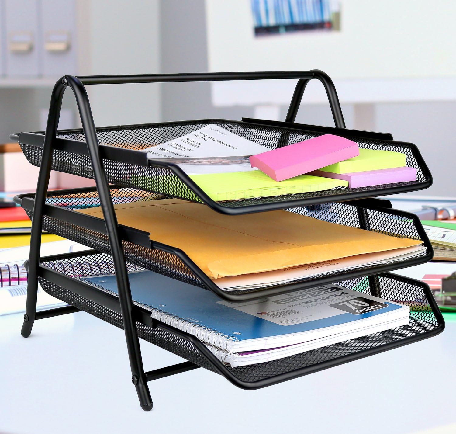 Greenco 3-Tier Mesh Letter Tray Desk Organizer - Document, Paper Holder for Office - Black 2 81TviVyWBNL. AC SL1500 - northernschoolofshiatsu.co.uk