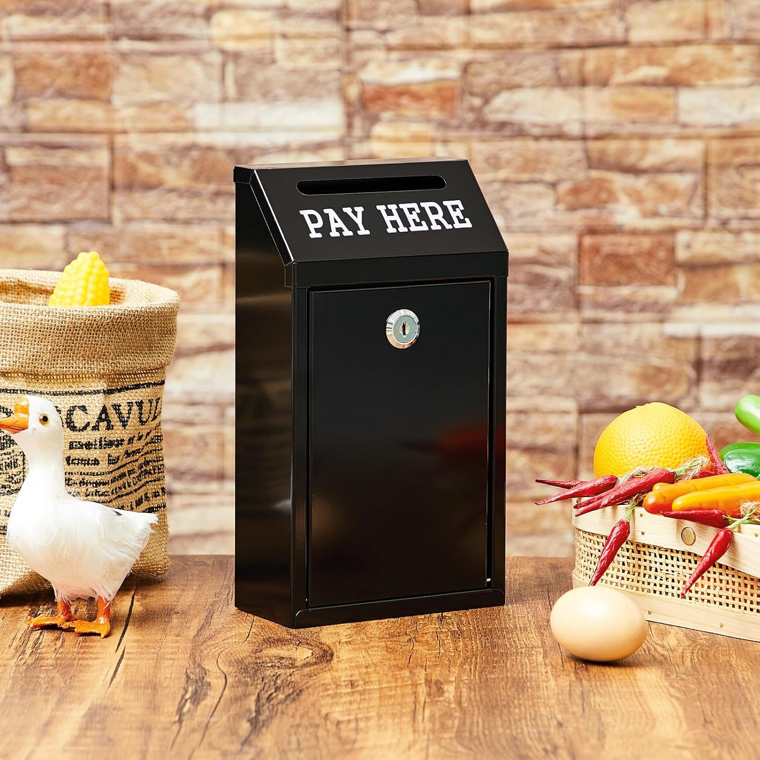 Safe Cash Box Money Collection Metal Donation Box with Lock Wall Mount Pre Drilled Mailbox Delivery Ballot for Home Office Outdoor Self Serve Stand(Black,10.2 x 5.7 x 2.8 Inch) 28 81UU+R3Pl0L. AC SL1500 - northernschoolofshiatsu.co.uk