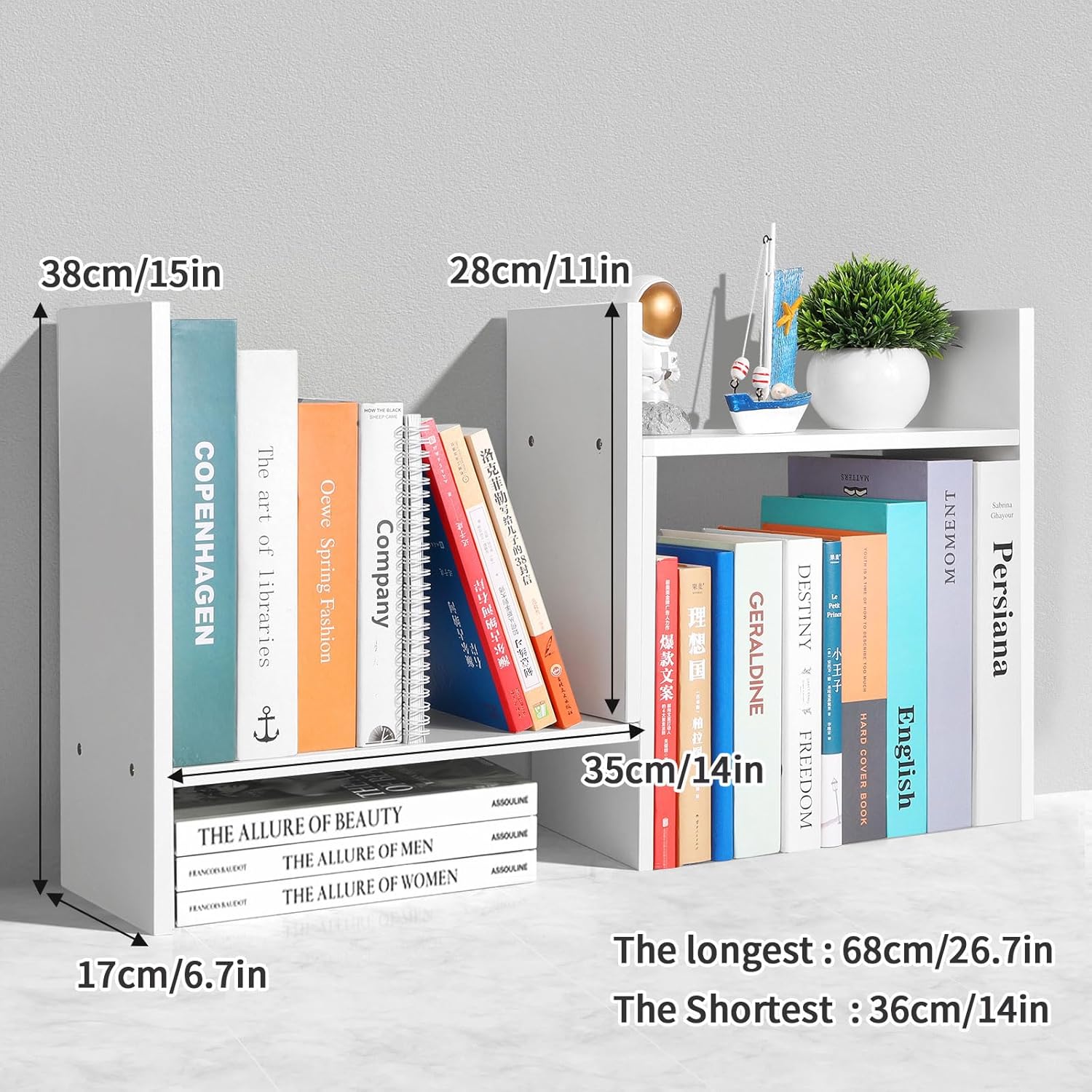 Desktop Shelf Organizer - Adjustable Wood Desktop Bookshelf, Table Top Shelves, Desk Book Organizer for Office Supplies and Home Décor (White) 3 81Uy9vTkqHL. AC SL1500 - northernschoolofshiatsu.co.uk
