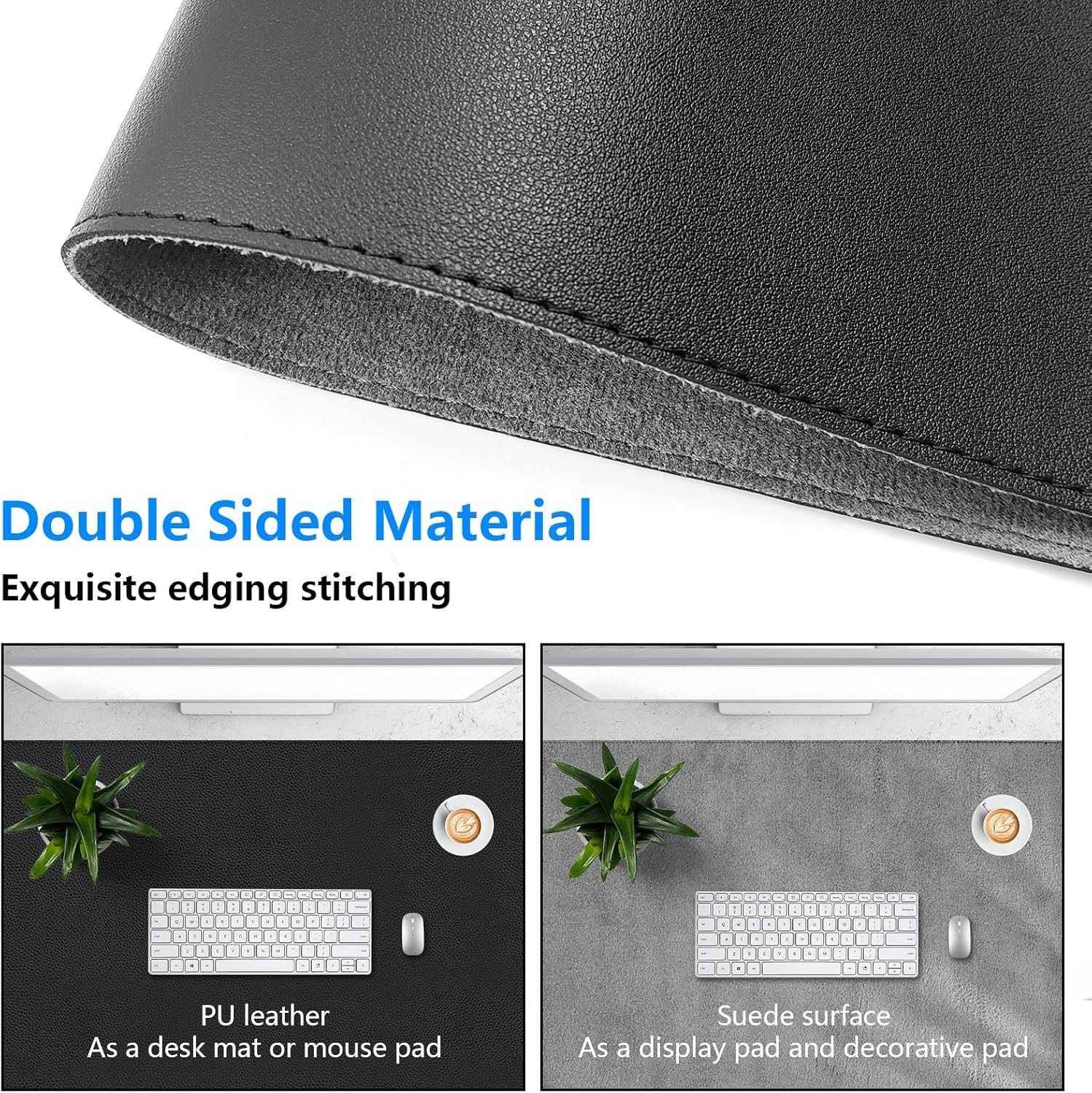 Leather Desk Pad Protector, Large Desk Mat for Keyboard and Mouse, Scratch-Proof and Wear-Resistant, Suede Non-Slip Bottom(Black-23.6 x 13.7 in) 13 81V+pOdA0+L. AC SL1500 - northernschoolofshiatsu.co.uk