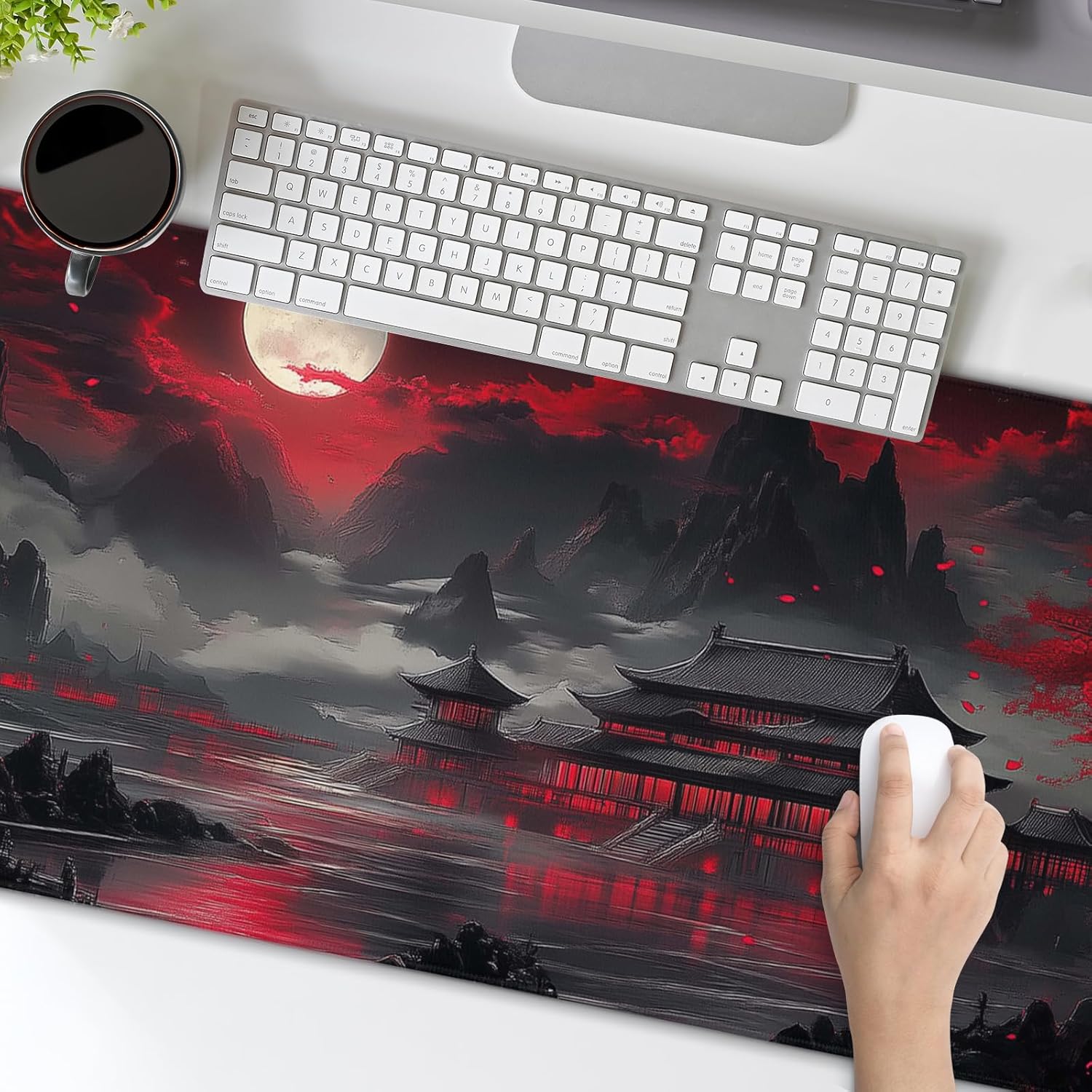 Large Floral Mouse Pad Extended Gaming Mousepad 31.5"x11.8" Vintage Aesthetic Black Desk Mat Flower Mouse Pad Plant Wildflower Mousepad XXL Laptop Computer Keyboard Mats for Desk Office 301 - northernschoolofshiatsu.co.uk