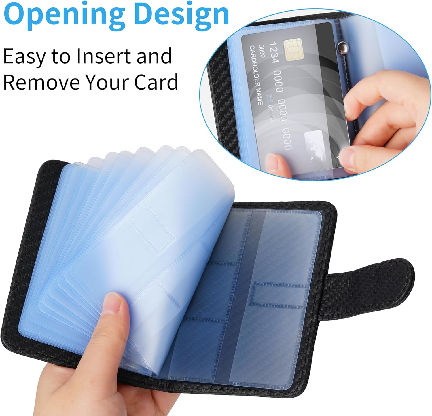 Wisdompro Credit Card Holder, Slim Leather RFID Blocking Wallet Debit Card Protector Organizer Case (Build in 20 Card Slot & 7 Small Cells for Memory Cards)-Vertical Black 68 81VlDpIDE0L. AC SL1500 - northernschoolofshiatsu.co.uk