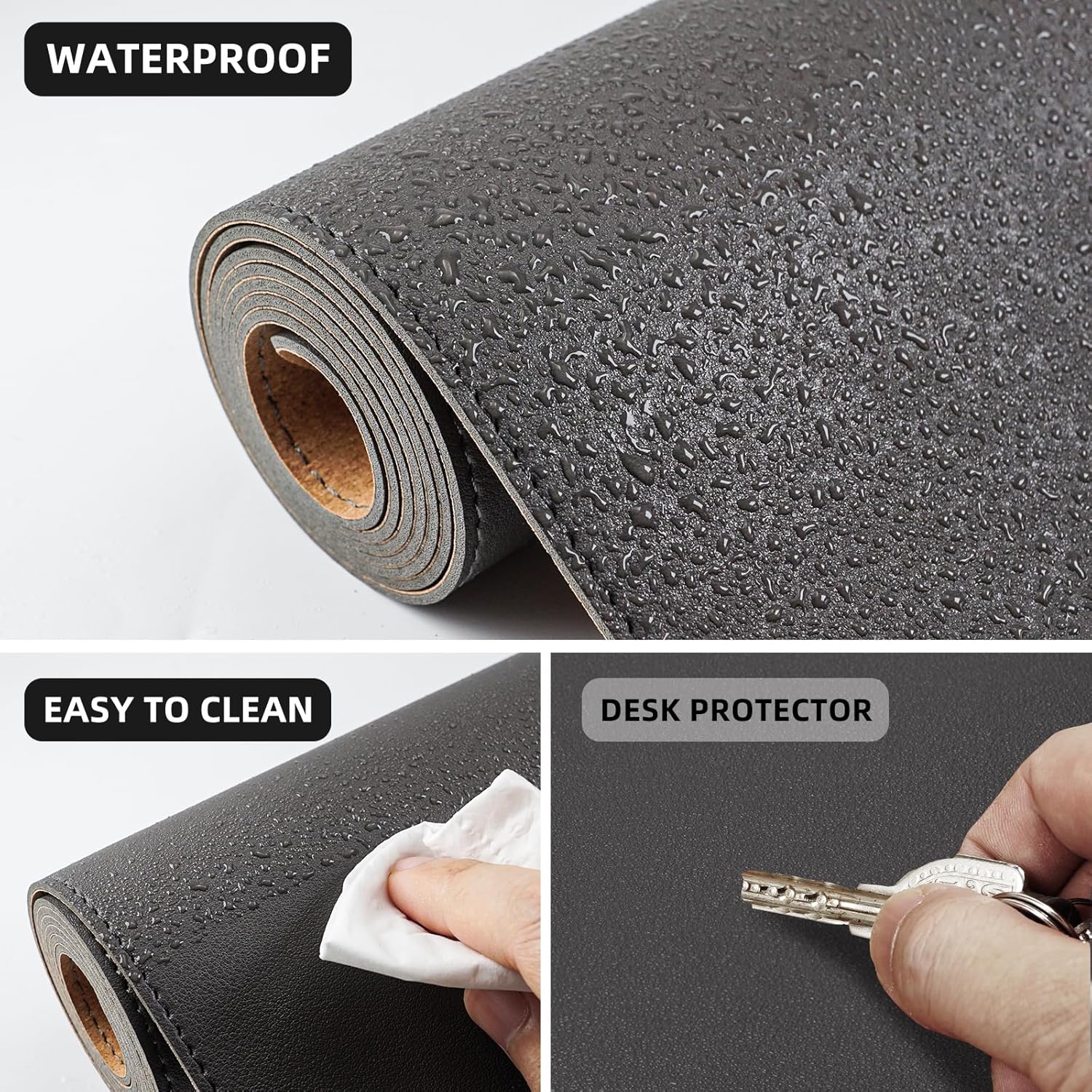 Large Desk Mat 47.2" x 17" Leather Desk Pad Protector with Natural Cork & PU Leather, Non-Slip Office Desk Mat, Large Mouse Pad, Waterproof Desk Blotter pad for Office&Home(Black) 231 81WRDInptNL. AC SL1500 - northernschoolofshiatsu.co.uk