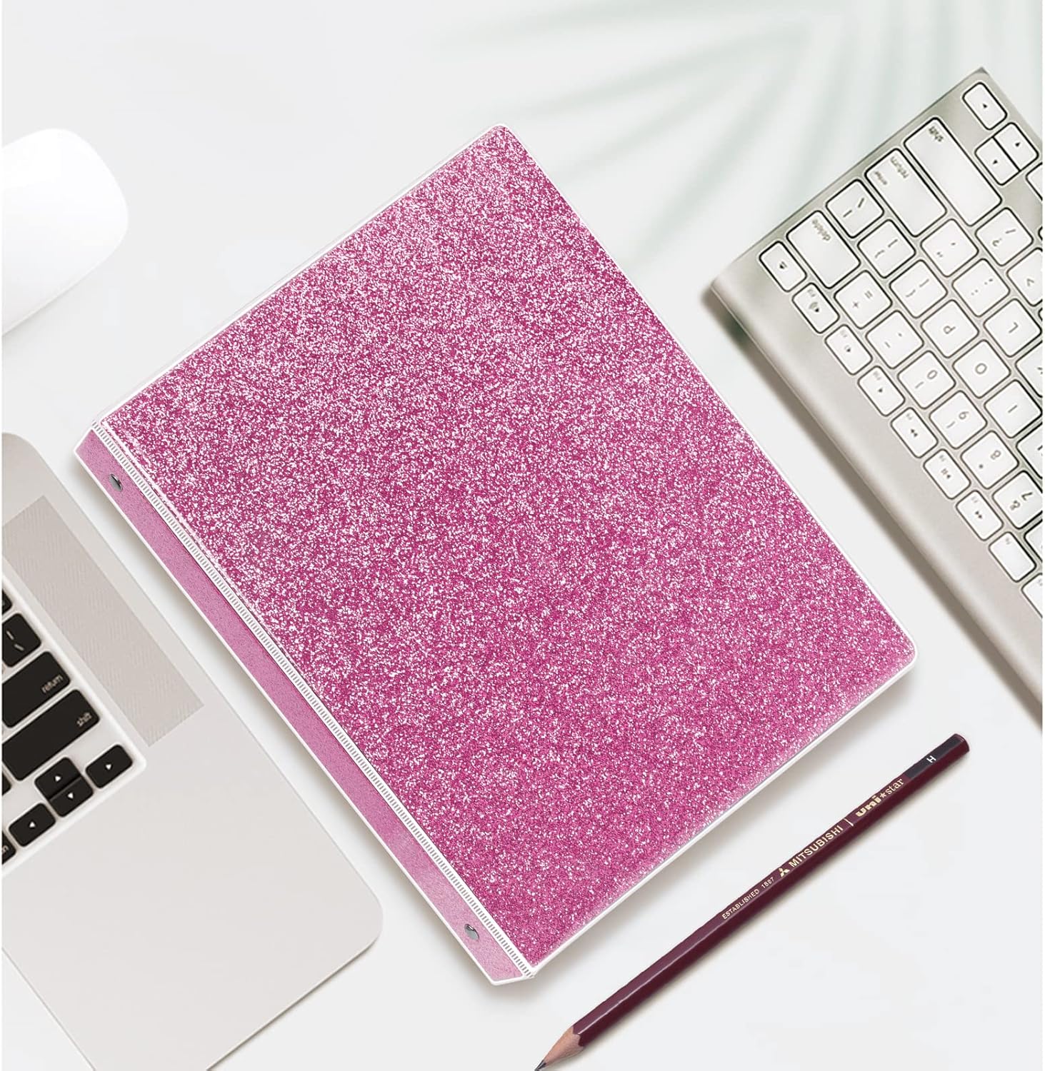 NatureTouch 3 Ring Binder, Glitter 1 Inch Organizer (10.5'' x 11.5'') Holds 8.5'' x 11''Letter Size 300 Pages, Waterproof Durable View Binder, 1 Pack, Pink 7 81X7P2c4D0L. AC SL1500 - northernschoolofshiatsu.co.uk