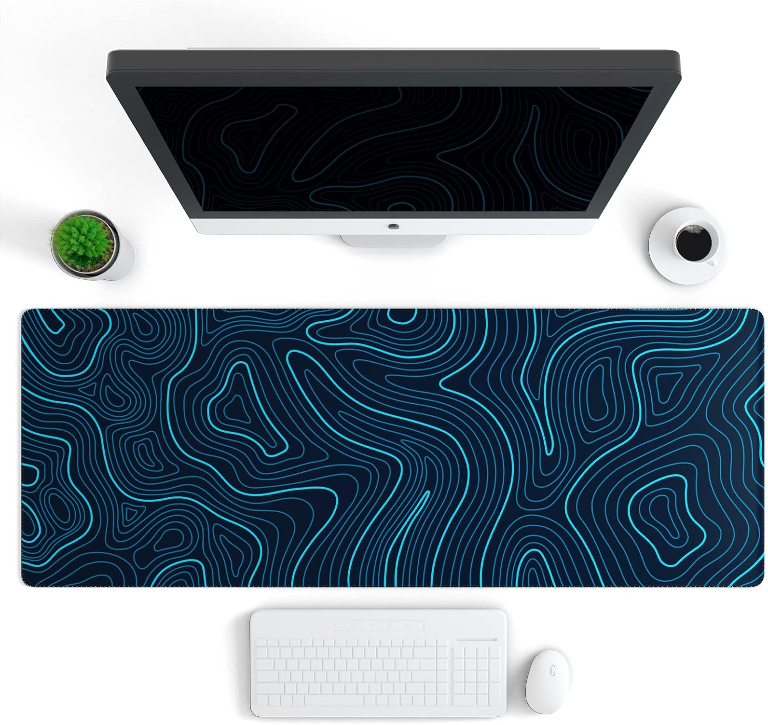 Ovenbird Large Gaming Mouse Pad with Stitched Edges, Minimalist Topographic Map Desk Mat, Extended XL Mousepad with Anti-Slip Base, Cool Desk Pad for Keyboard and Mouse, 31.5 x 11.8 in, White 12 81X9w9TKcOL. AC SL1500 - northernschoolofshiatsu.co.uk