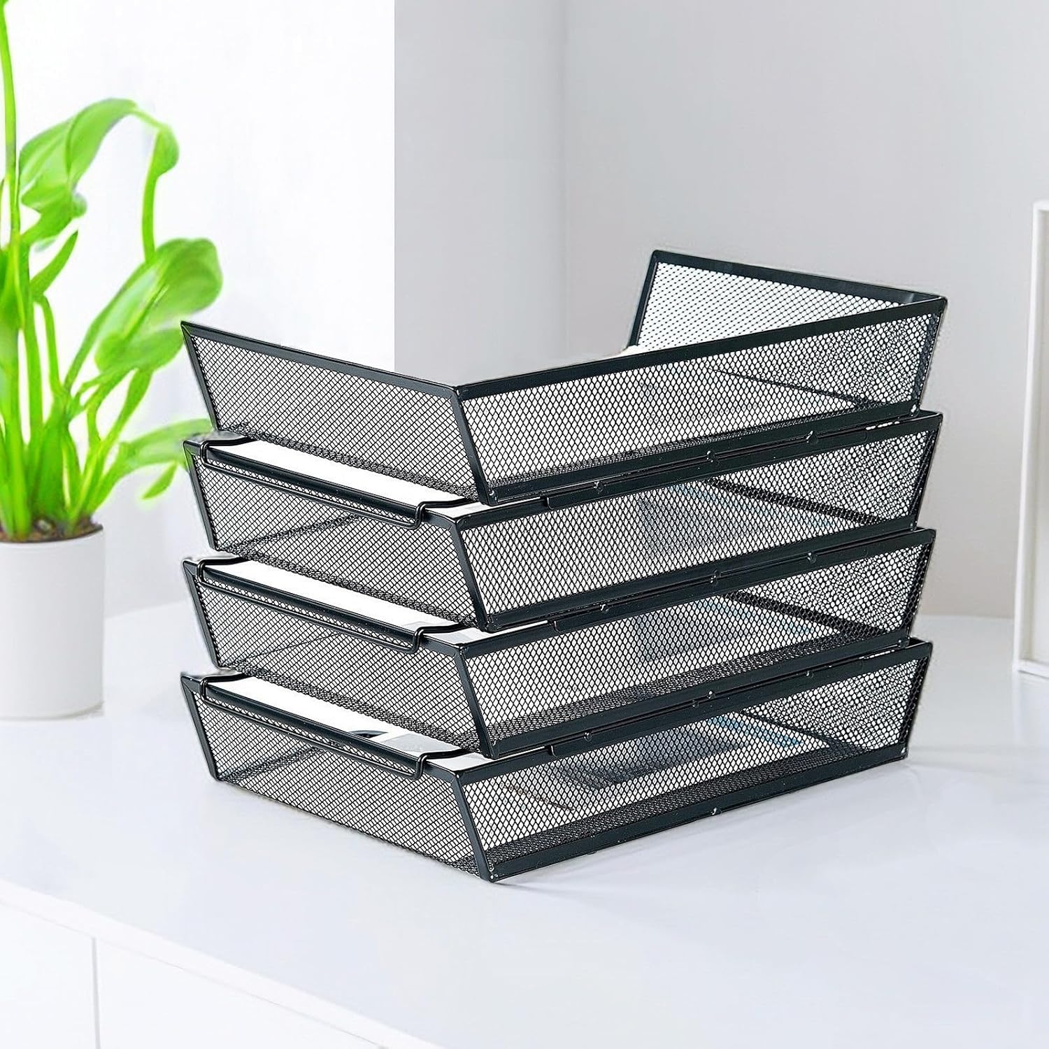 SETTFRFE 4 Tier Metal Mesh Desk Organizer-Stackable Letter Trays for Office Supplies,Black File Storage System with Reinforced Edges 5 81Xz56TQlwL. AC SL1500 - northernschoolofshiatsu.co.uk