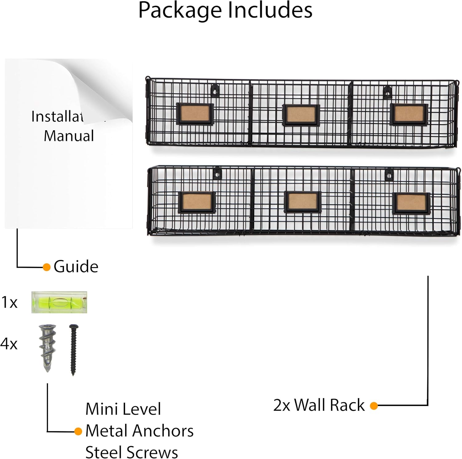 Wall35 Amalfi Hanging File Folders Office Desk Organizer Wall Mount Wire Basket Storage Magazine Holder 3 Sectional Set of 2 Black 6 81YMq8LSqDL. AC SL1500 - northernschoolofshiatsu.co.uk