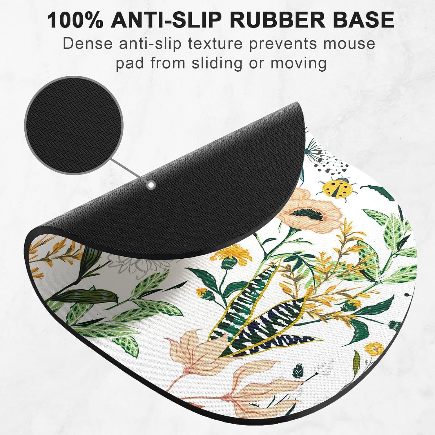 Mouse Pad, Premium-Textured Oval Computer Pad, 8.7" x 7.1" Thick 3 mm Anti-Slip Waterproof Rubber Cute Mouse Mat for Office, Home, Gaming, Laptop, PC, Cute Little Flower 3 81YgbRnzhFL. AC SL1500 - northernschoolofshiatsu.co.uk