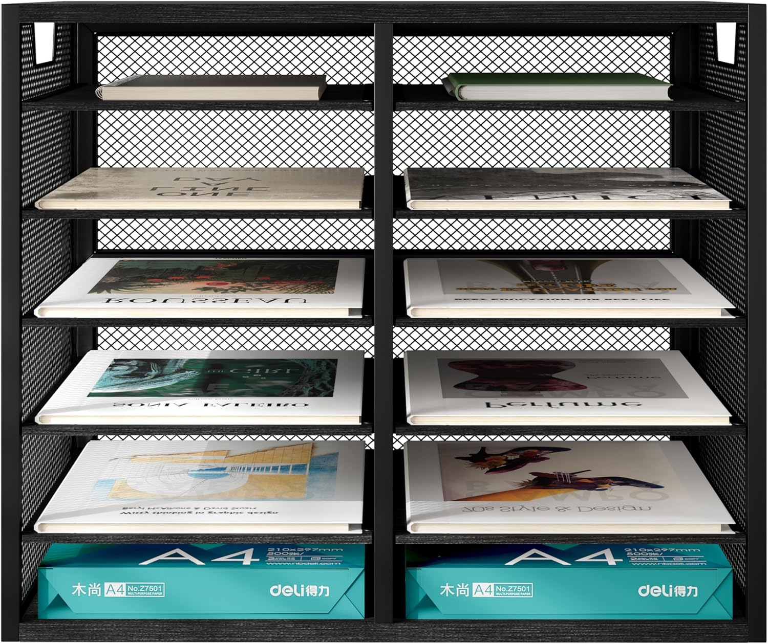 Letter Size Paper Organizer, Metal Literature Organizer, Sturdy Mail Storage Organizer, Desktop Organizer for Storage, Magazine Organizer Keep Desktop Clean, 12 Compartments, Black 23 81YqJ6b XFL. AC SL1500 - northernschoolofshiatsu.co.uk