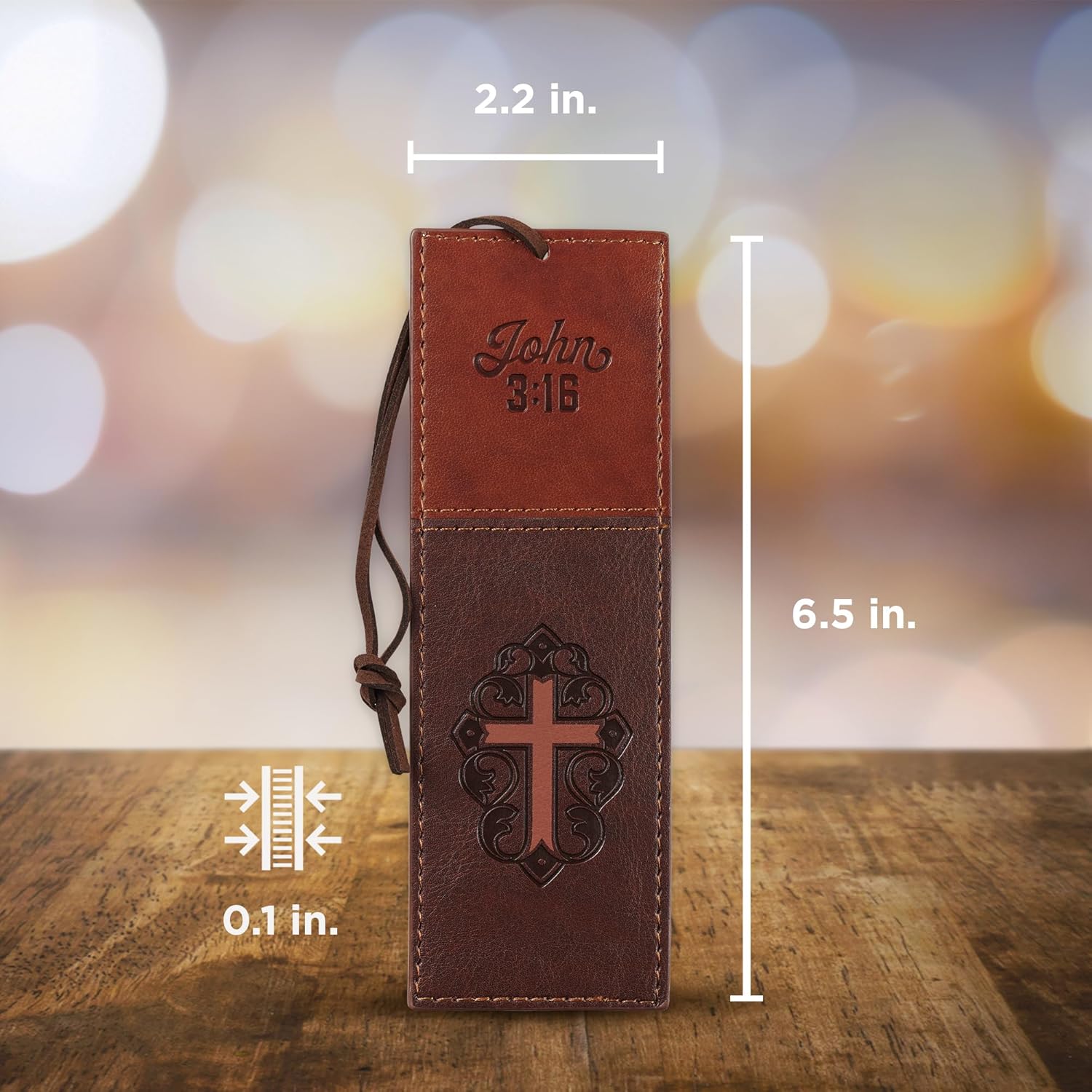 Christian Art Gifts Premium Vegan Faux Leather Scripture Bookmark for Men & Women: Cross - John 3:16 Inspirational Bible Verse, Heat-Debossed, Faith-Based Reading Accessory with Cord, Two-Tone Brown 2 81YzJHXP1IL. AC SL1500 - northernschoolofshiatsu.co.uk