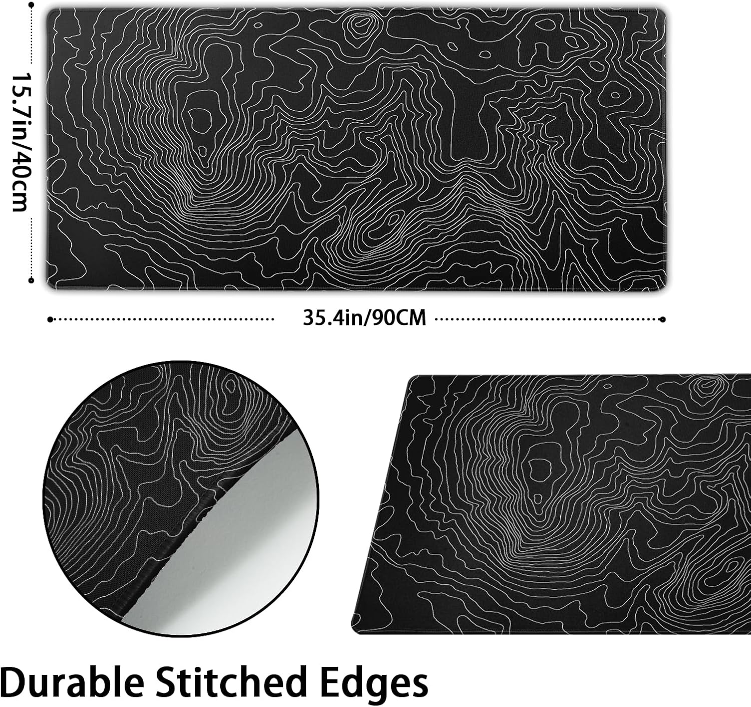 Black and White Mouse Pad 31.5”x11.8” Geometric Design Extended Large Mousepad Keyboard Mouse Mat Desk Pad Non-Slip Rubber Base Stitched Edge Large XXL Mousepad for Gaming Laptop Computer Desktop 154 81ZM8jmYANL. AC SL1500 - northernschoolofshiatsu.co.uk