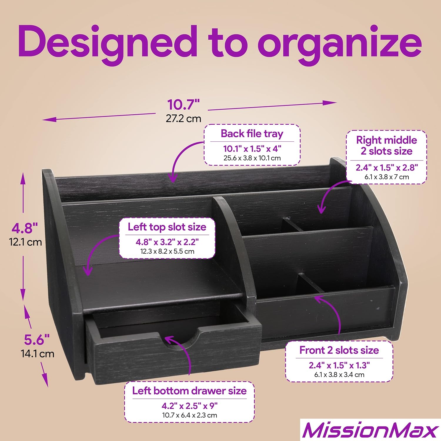 Black Medium Bamboo Caddy Desk Organizer and Storage with Drawer and Compartments for all your Office and Home needs 2 81ZNHjoT47L. AC SL1500 - northernschoolofshiatsu.co.uk