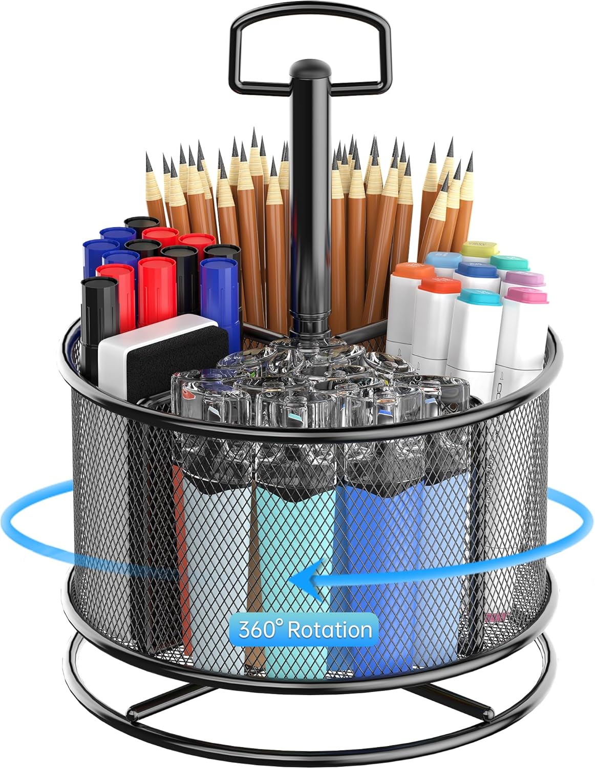 360-Degree Rotating Pen Holder for Desk, Mesh Pencil Organizer Multi-Functional Pen Holder, 4 Compartments Desktop Stationary Organizer, Home Office Black 1 81ZdZKMdy+L. AC SL1500 - northernschoolofshiatsu.co.uk
