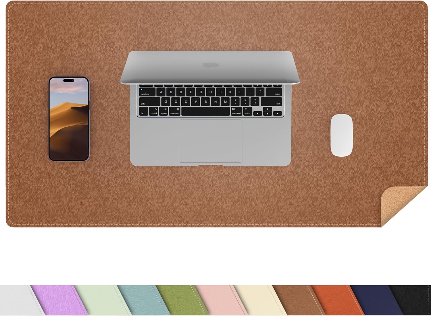Large Desk Mat 47.2" x 17" Leather Desk Pad Protector with Natural Cork & PU Leather, Non-Slip Office Desk Mat, Large Mouse Pad, Waterproof Desk Blotter pad for Office&Home(Black) 189 - northernschoolofshiatsu.co.uk