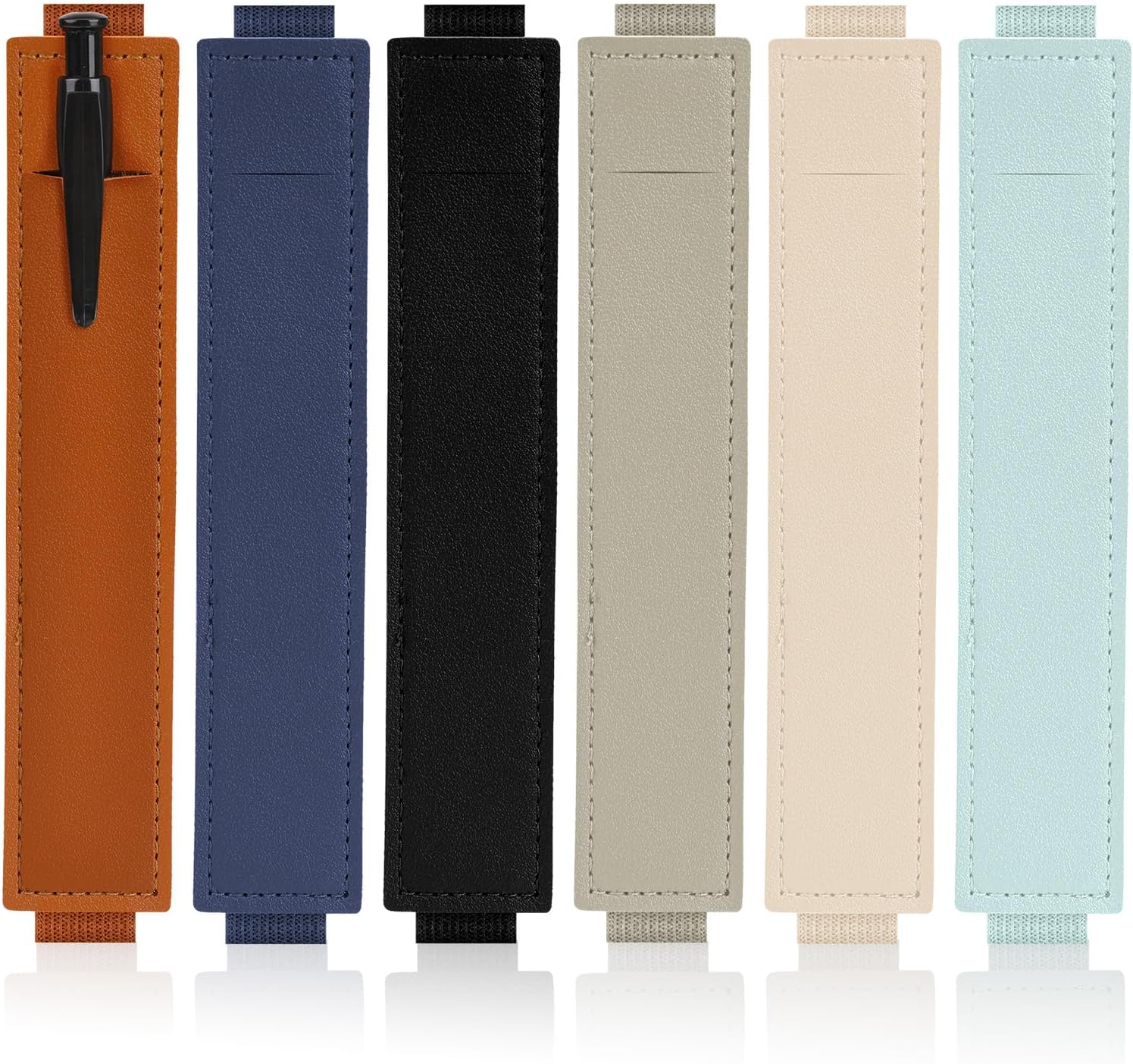 6 Pcs Adjustable Pen Holder Elastic Band Pencil Pouch Colorful PU Leather Pen Sleeve Journal Pencil Holder for Planners Notebook Binders and Books 1 - northernschoolofshiatsu.co.uk