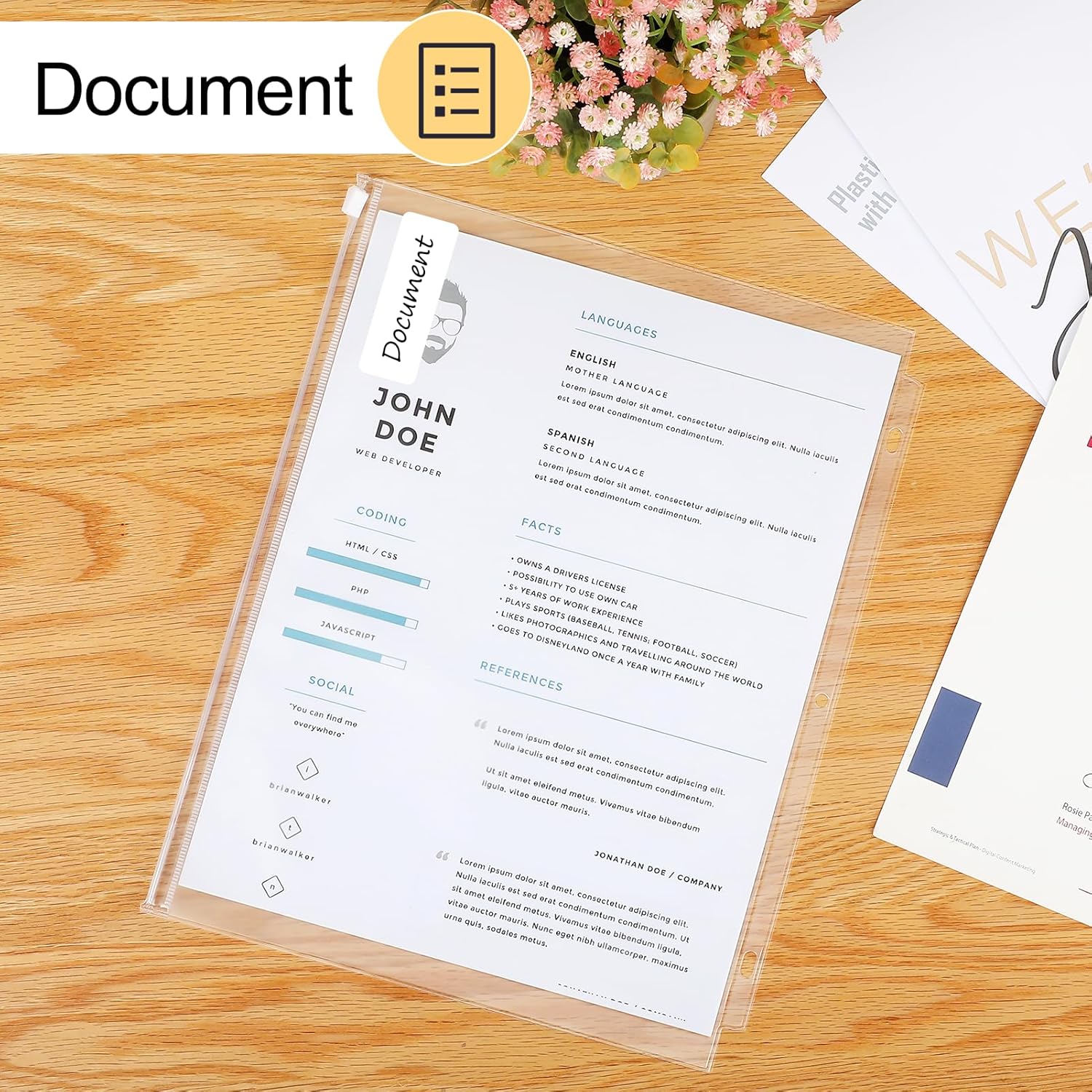 KTRIO Letter Size Binder Pockets 3 Ring Binder Zipper Pouch 12 Pack, 3 Holes Clear PVC Loose Leaf Bags 8.5"×11" Document Folders for Business Office School Supplies 5 81aLQzFVvwL. AC SL1500 - northernschoolofshiatsu.co.uk