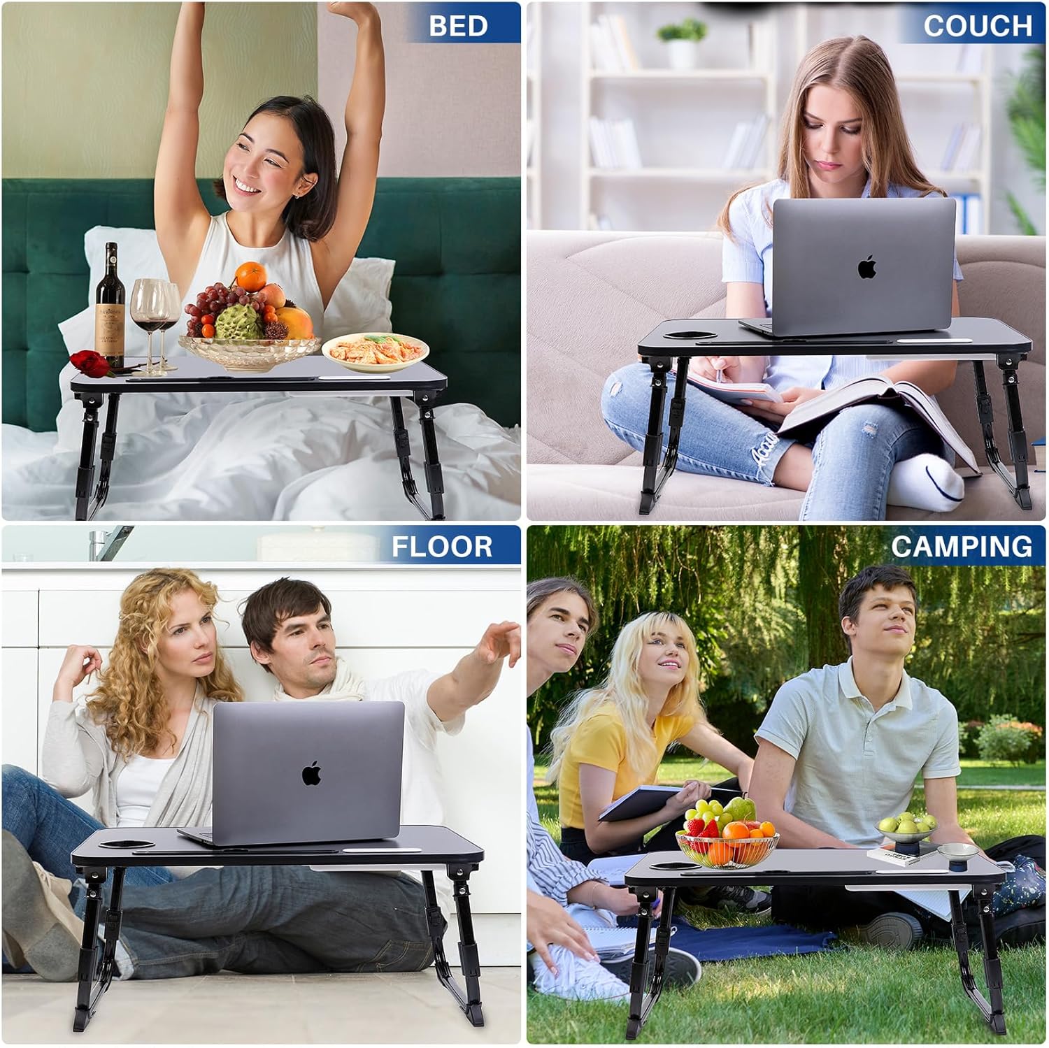 Laptop Desk for Bed, Height Adjustable Laptop Bed Table, Foldable Portable Lap Desk Stand with USB/Storage Drawer/Cup Holder/Slot, Breakfast Tray for Working Reading Writing Eating 3 81aMHS+ KZL. AC SL1500 - northernschoolofshiatsu.co.uk