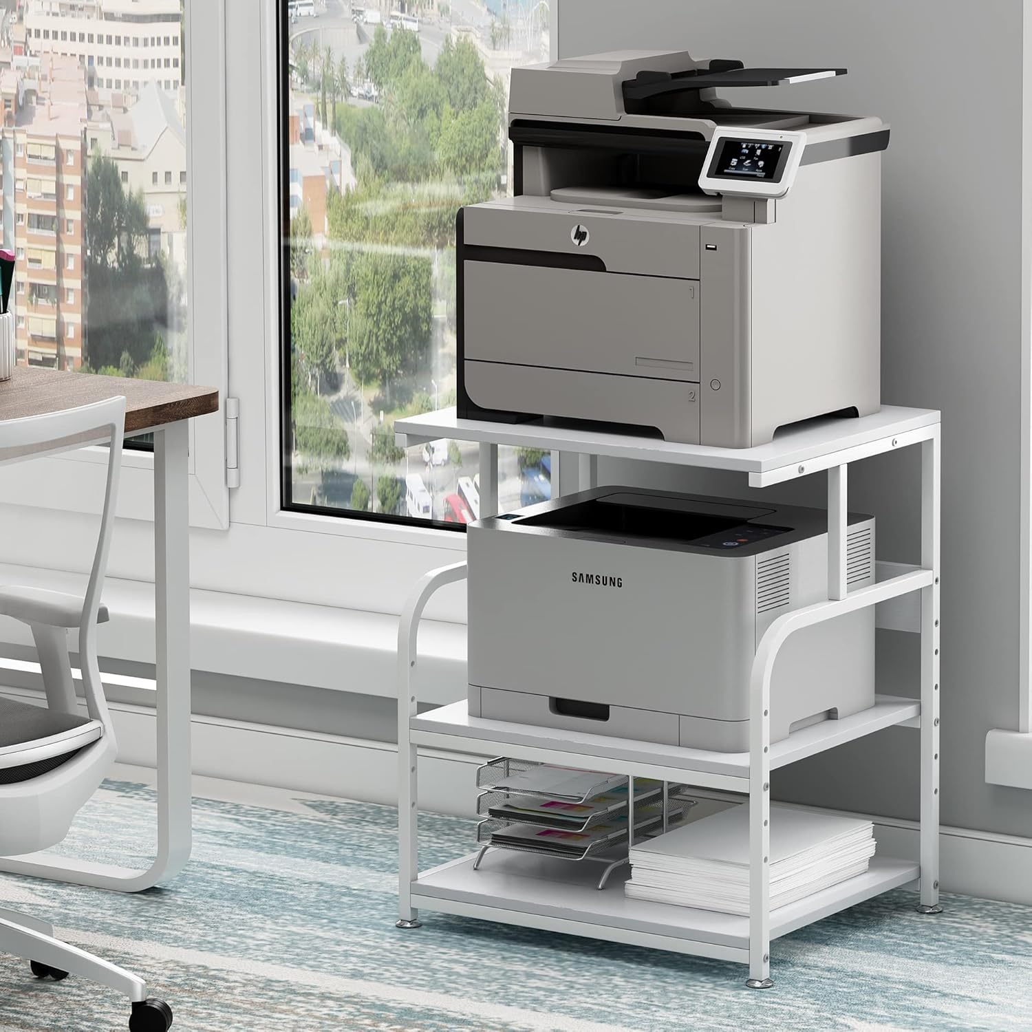 Large Printer Stand Table 23.6 x18.9 x 30 Inches with Height Adjustable Storage Shelf, 3 Tier Rolling Printer Cart with Wheels for Home Office, Gray 19 81aPhSJtH L. AC SL1500 - northernschoolofshiatsu.co.uk