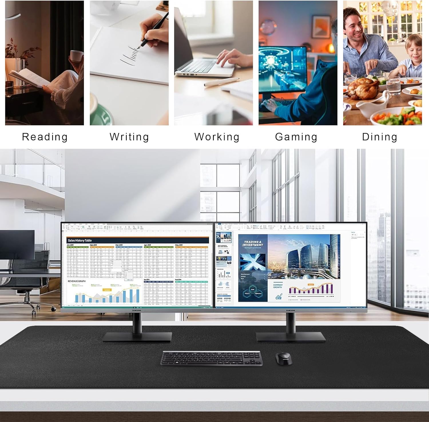 Mydours Cork & PU Leather Desk Mat, 40" x 20" Large Gaming Mouse Pad XL, Dual-Sided Portable Desk Pad Blotter, Keyboard Computer Desktop Protector for Gift Office Home (Brown) 14 81aaF4t4E0L. AC SL1500 - northernschoolofshiatsu.co.uk
